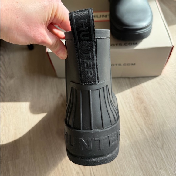 NWT Hunter Wales Black Rain Boots - Picture 3 of 7